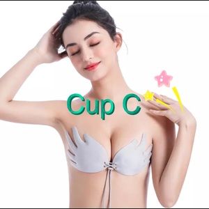 Hand Shape Push Up Strapless Bra C Gray